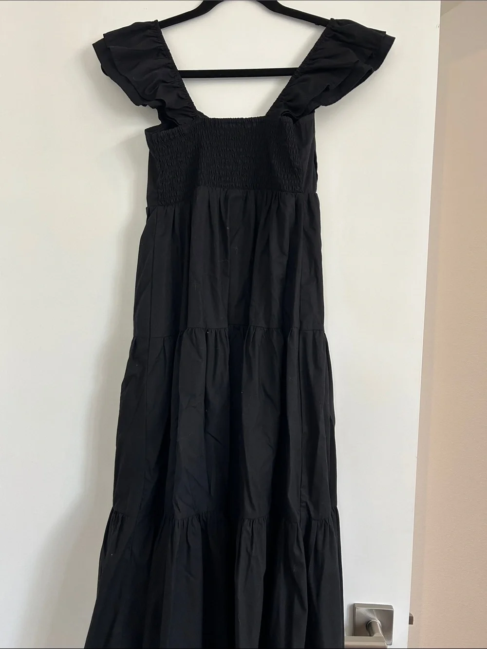 Abercrombie & Fitch Black Smocked Neck Maxi Dress